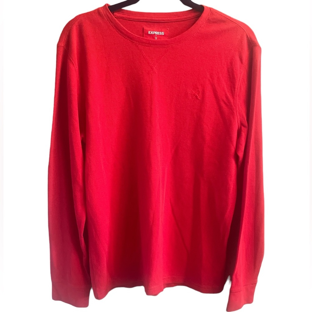 Express Men’s Red‎ Waffle Long Sleeve Top Size Large